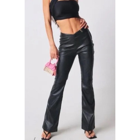 PRINCESS POLLY TIGER MIST JADENE BLACK FLARE PANTS SIZE XSMALL - Picture 1 of 9